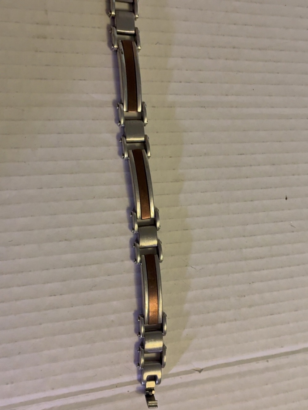 Women's Two-Tone Stainless Steel Bracelet with dark Gold Inlay